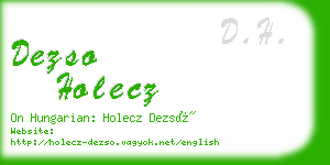 dezso holecz business card